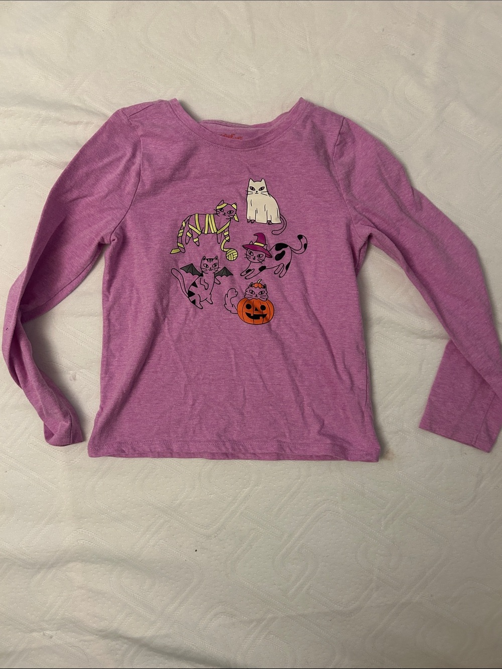 Cat & Jack Purple Halloween Cat Long-Sleeve Tee